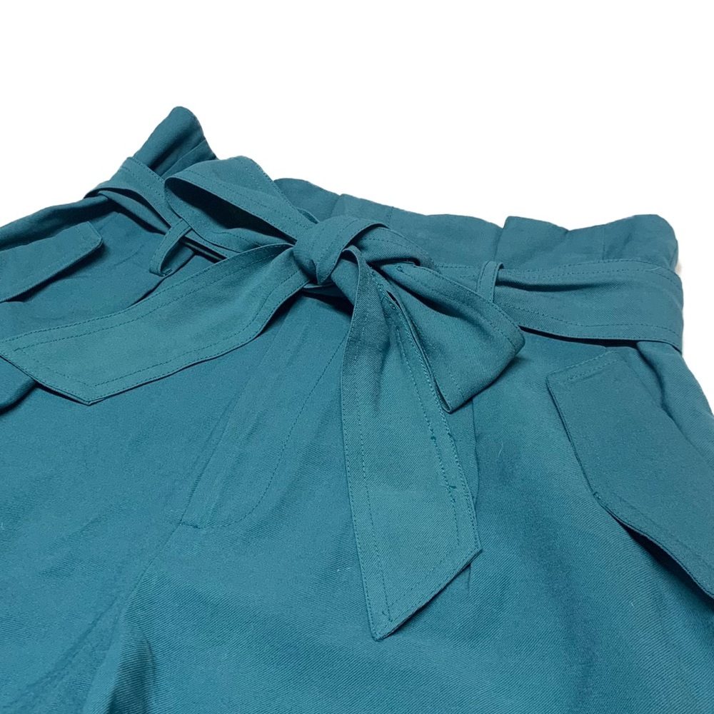 A New Day Teal Paperbag Waist Belted Shorts | High Rise Size 4 - Picture 6 of 15